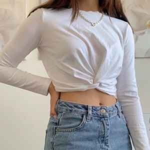 white long sleeve with knot